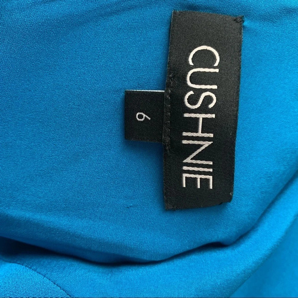 Cushnie deep v contessa cerulean 100% silk dress size 6 - Picture 8 of 10